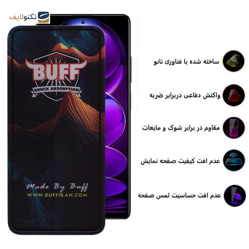 محافظ صفحه نمایش بوف مدل Mountain-G مناسب برای گوشی موبایل شیائومی Redmi Note 12 Explorer / Note 12 Discovery - BuffMountain-G  Glass Screen Protector For Xiaomi Redmi Note 12 Explorer / Note 12 Discovery