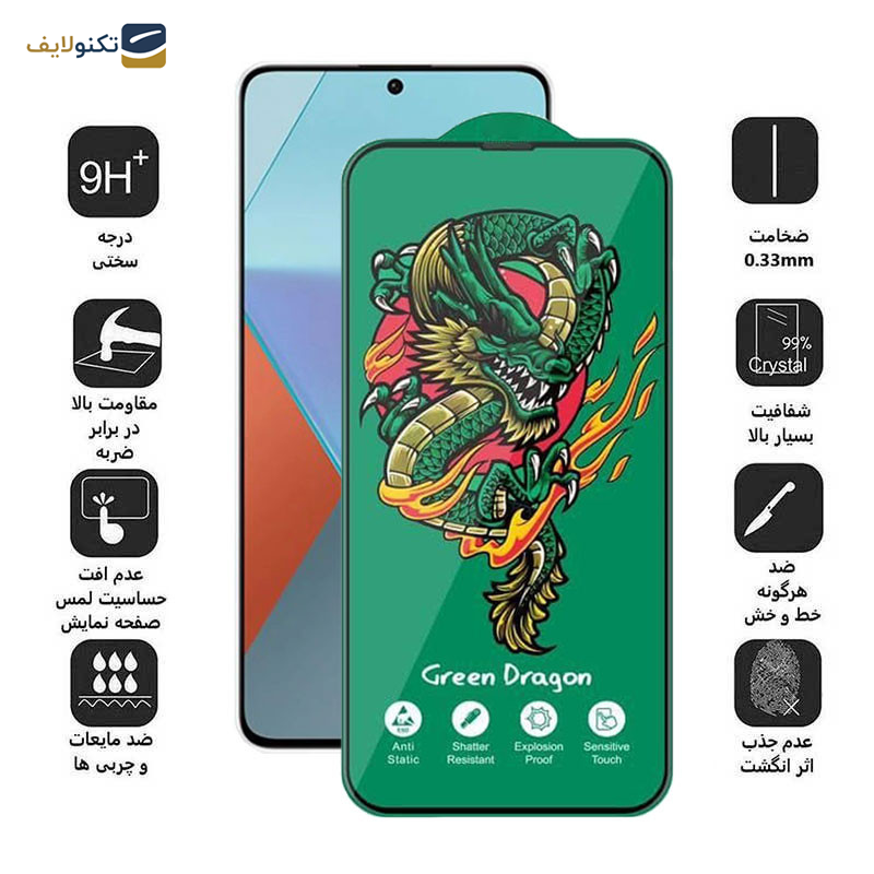 محافظ صفحه نمایش اپیکوی مدل Green Dragon ExplosionProof مناسب برای گوشی موبایل شیائومی Redmi Note 13 Pro 4G/5G / Redmi Note 13 4G/5G / Note 13R Pro 5G - Epicoy Green Dragon ExplosionProof Screen Protector For Xiaomi Redmi Note 13 Pro 4G/5G / Redmi Note 13 4G/5G / Note 13R Pro 5G