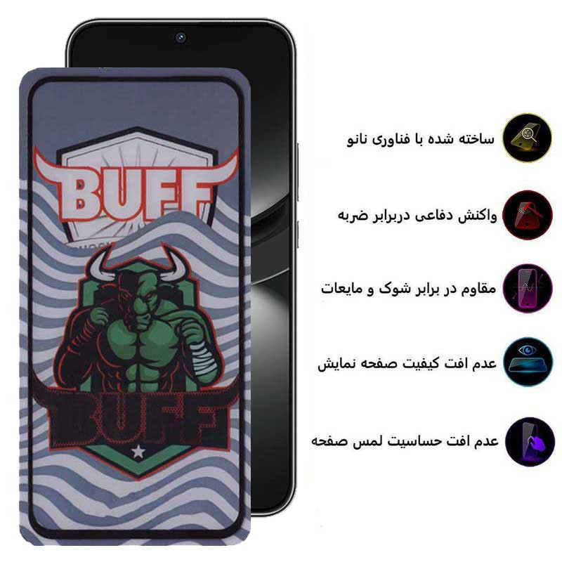 محافظ صفحه نمایش 5D بوف مدل Super Power-G مناسب برای گوشی موبایل هوآوی Nova 12 / Nova 12 Lite / Nova 11 SE / Nova 10 SE - Buff 5D Super Power-G Glass Screen Protector For Huawei Nova 12 / Nova 12 Lite / Nova 11 SE / Nova 10 SE