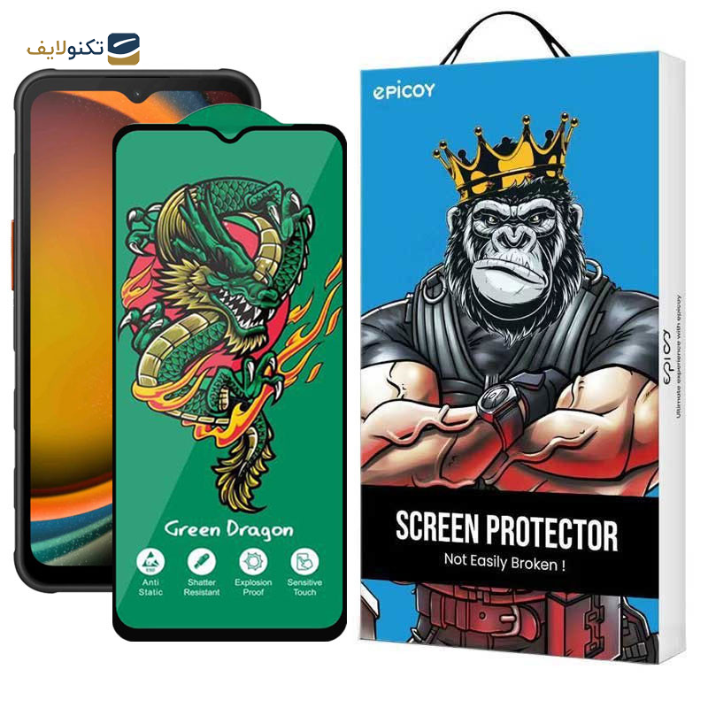 محافظ صفحه نمایش اپیکوی مدل Green Dragon ExplosionProof مناسب برای گوشی موبایل سامسونگ Galaxy A14/ Xcover7 - Epicoy Green Dragon ExplosionProof Glass Screen Protector For Samsung Galaxy A14/ Xcover7