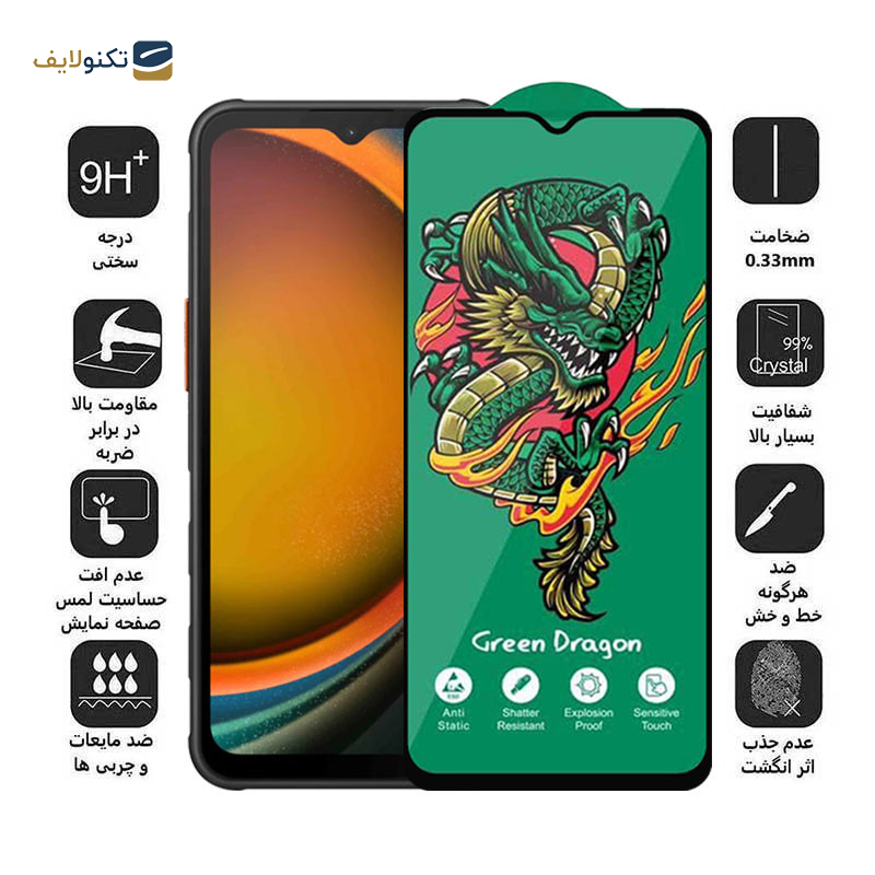 محافظ صفحه نمایش اپیکوی مدل Green Dragon ExplosionProof مناسب برای گوشی موبایل سامسونگ Galaxy A14/ Xcover7 - Epicoy Green Dragon ExplosionProof Glass Screen Protector For Samsung Galaxy A14/ Xcover7