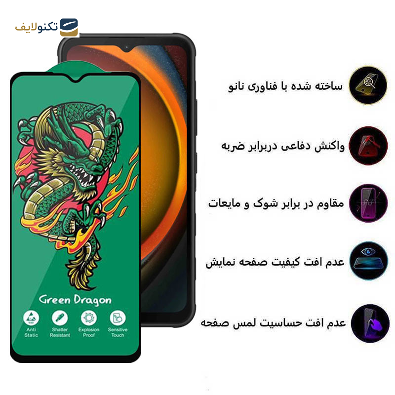 محافظ صفحه نمایش اپیکوی مدل Green Dragon ExplosionProof مناسب برای گوشی موبایل سامسونگ Galaxy A14/ Xcover7 - Epicoy Green Dragon ExplosionProof Glass Screen Protector For Samsung Galaxy A14/ Xcover7