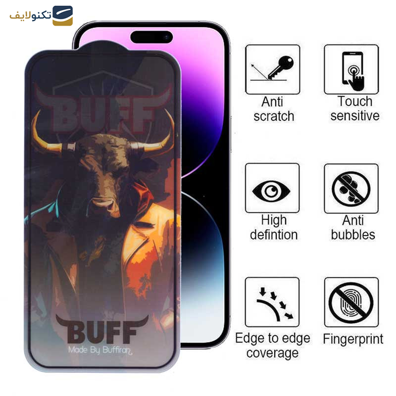 محافظ صفحه نمایش بوف مدل Crystal Pro-G مناسب برای گوشی موبایل اپل iPhone 14 Pro Max - Buff Crystal Pro-G Glass Screen Protector For Apple iPhone 14 Pro Max