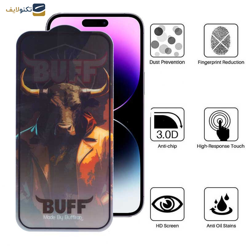 محافظ صفحه نمایش بوف مدل Crystal Pro-G مناسب برای گوشی موبایل اپل iPhone 14 Pro Max - Buff Crystal Pro-G Glass Screen Protector For Apple iPhone 14 Pro Max