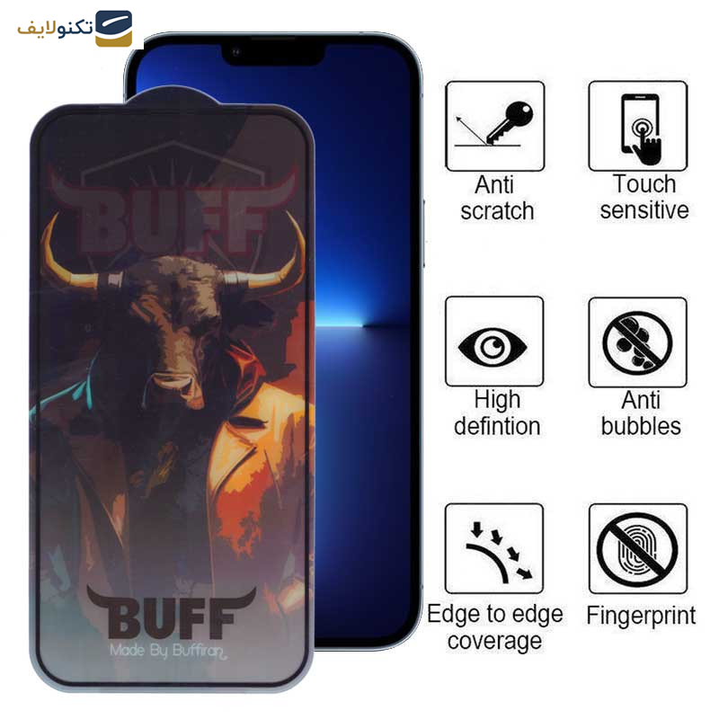 محافظ صفحه نمایش بوف مدل 5D Buffer-G مناسب برای گوشی موبایل اپل iPhone 13 Pro Max - 14 Plus - Buff 5D Buffer-G Glass Screen Protector For Apple iPhone 13 Pro Max - 14 Plus
