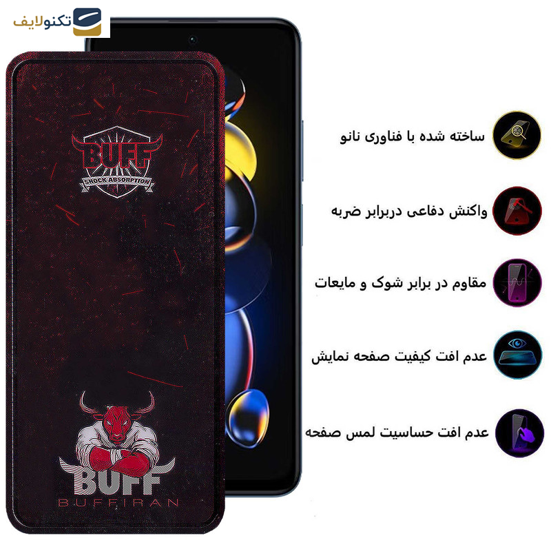 محافظ صفحه نمایش بوف مدل Muscle-Bull-G مناسب برای گوشی موبایل شیائومی Redmi Note 11T Pro Plus - Note 11T Pro - Note 11T 5G - Buff Muscle-Bull-G Glass Screen Protector For Xiaomi Redmi Note 11T Pro Plus - Note 11T Pro - Note 11T 5G