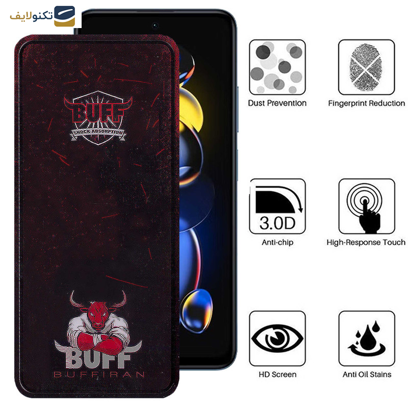 محافظ صفحه نمایش بوف مدل Muscle-Bull-G مناسب برای گوشی موبایل شیائومی Redmi Note 11T Pro Plus - Note 11T Pro - Note 11T 5G - Buff Muscle-Bull-G Glass Screen Protector For Xiaomi Redmi Note 11T Pro Plus - Note 11T Pro - Note 11T 5G