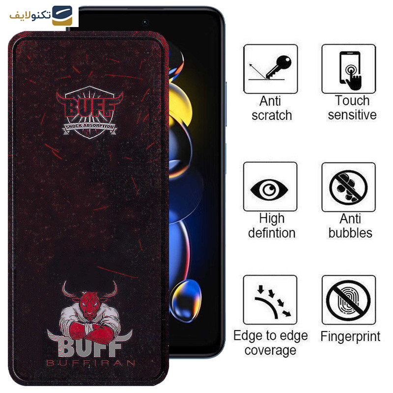محافظ صفحه نمایش بوف مدل Muscle-Bull-G مناسب برای گوشی موبایل شیائومی Redmi Note 11T Pro Plus - Note 11T Pro - Note 11T 5G - Buff Muscle-Bull-G Glass Screen Protector For Xiaomi Redmi Note 11T Pro Plus - Note 11T Pro - Note 11T 5G