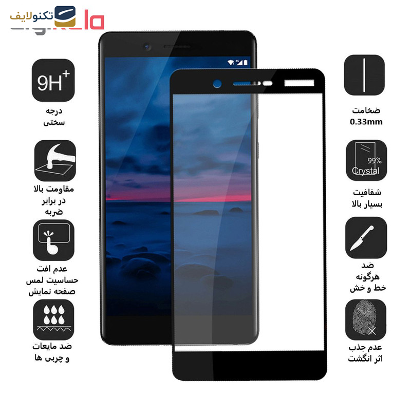 محافظ صفحه نمایش 5D بوف مدل F33 مناسب برای گوشی موبایل نوکیا 7 - 