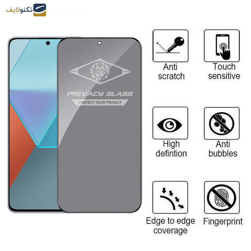 محافظ صفحه نمایش حریم شخصی اپیکوی مدل Privacy مناسب برای گوشی موبایل شیائومی Redmi Note 13 Pro 4G-5G -Note 13 4G-5G -Note 13R Pro - Epicoy Privacy Glass Screen Protector For Xiaomi Redmi Note 13 Pro 4G-5G -Note 13 4G-5G -Note 13R Pro