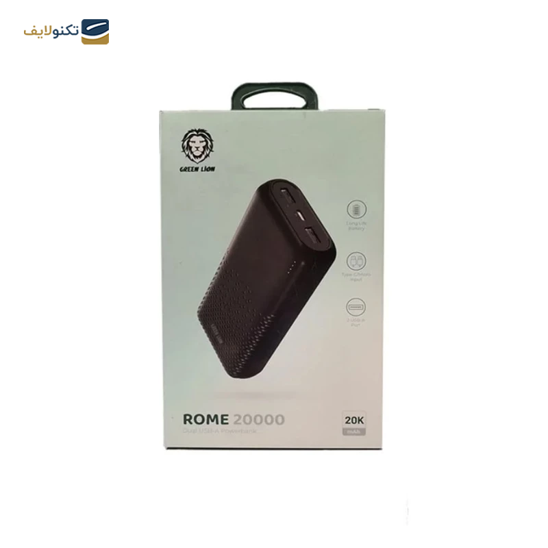 پاوربانک گرین لاین مدل Rome Ultra Slim ظرفیت 20000 میلی آمپر ساعت - Green Lion Rome Ultra Slim 20000mAh Power Bank