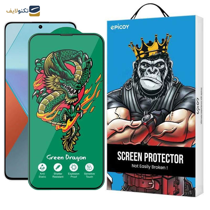محافظ صفحه نمایش اپیکوی مدل Green Dragon ExplosionProof مناسب برای گوشی موبایل شیائومی Redmi Note 13 Pro 4G/5G / Redmi Note 13 4G/5G / Note 13R Pro 5G - Epicoy Green Dragon ExplosionProof Screen Protector For Xiaomi Redmi Note 13 Pro 4G/5G / Redmi Note 13 4G/5G / Note 13R Pro 5G