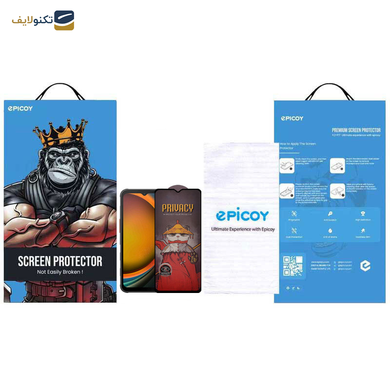 محافظ صفحه نمایش حریم شخصی اپیکوی مدل Airbag Privacy مناسب برای گوشی موبایل سامسونگ Galaxy A14 4G/5G /Xcover7 - Epicoy Airbag Privacy Glass Screen Protector For Samsung Galaxy A14 4G/5G /Xcover7