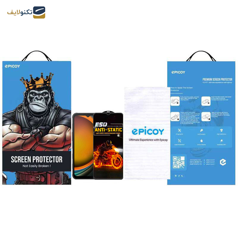 محافظ صفحه نمایش اپیکوی مدل Fiery-ESD مناسب برای گوشی موبایل سامسونگ Galaxy A14 4G/5G /Xcover7 - Epicoy Fiery-ESD Glass Screen Protector For Samsung Galaxy A14 4G/5G /Xcover7