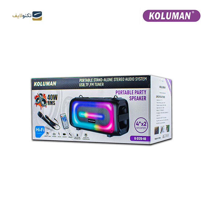 اسپیکر بلوتوثی قابل حمل کلومن مدل K-S120-40 - KOLUMAN K-S120-40 PORTABLE BLUETOOTH SPEAKER