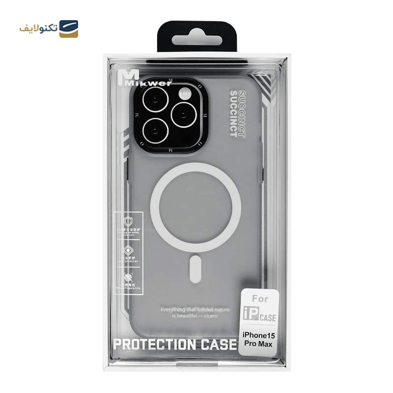 کاور گوشی اپل iPhone 15 Pro Max میکور مدل SUCCINCT مگ سیف - Mikwer SUCCINCT MagSafe Cover For Apple iPhone 15 Pro Max