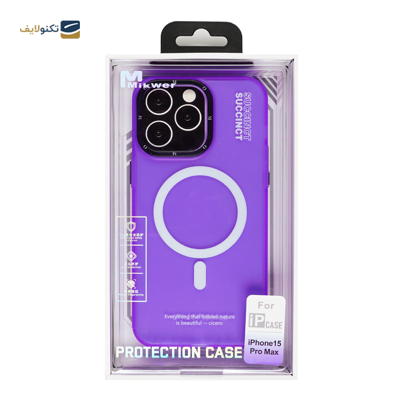 کاور گوشی اپل iPhone 15 Pro Max میکور مدل SUCCINCT مگ سیف - Mikwer SUCCINCT MagSafe Cover For Apple iPhone 15 Pro Max