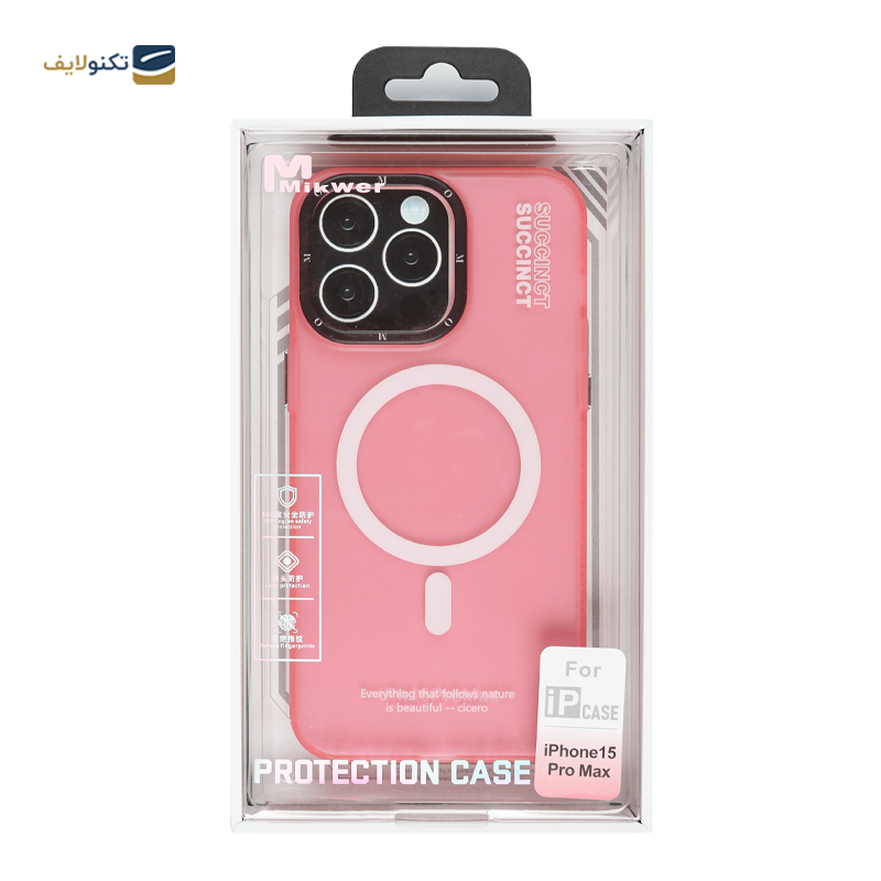 کاور گوشی اپل iPhone 15 Pro Max میکور مدل SUCCINCT مگ سیف - Mikwer SUCCINCT MagSafe Cover For Apple iPhone 15 Pro Max