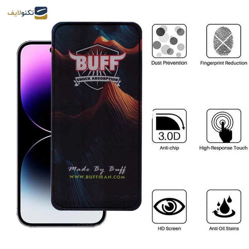 محافظ صفحه نمایش 5D بوف مدل Mountain-G مناسب برای گوشی موبایل اپل iPhone 14 Pro Max - Buff 5D Mountain-G Glass Screen Protector For Apple iPhone 14 Pro Max