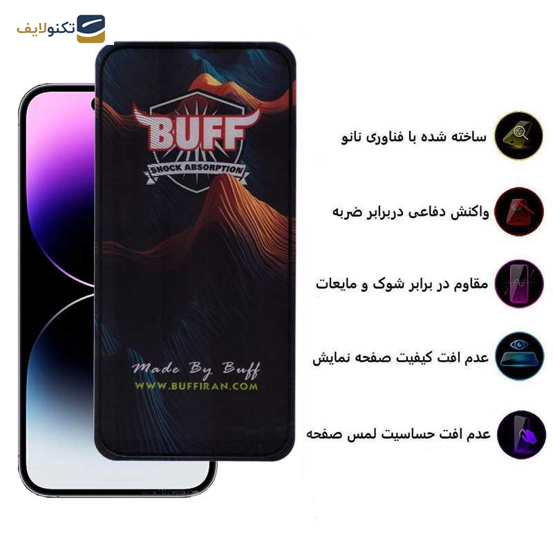 محافظ صفحه نمایش 5D بوف مدل Mountain-G مناسب برای گوشی موبایل اپل iPhone 14 Pro Max - Buff 5D Mountain-G Glass Screen Protector For Apple iPhone 14 Pro Max