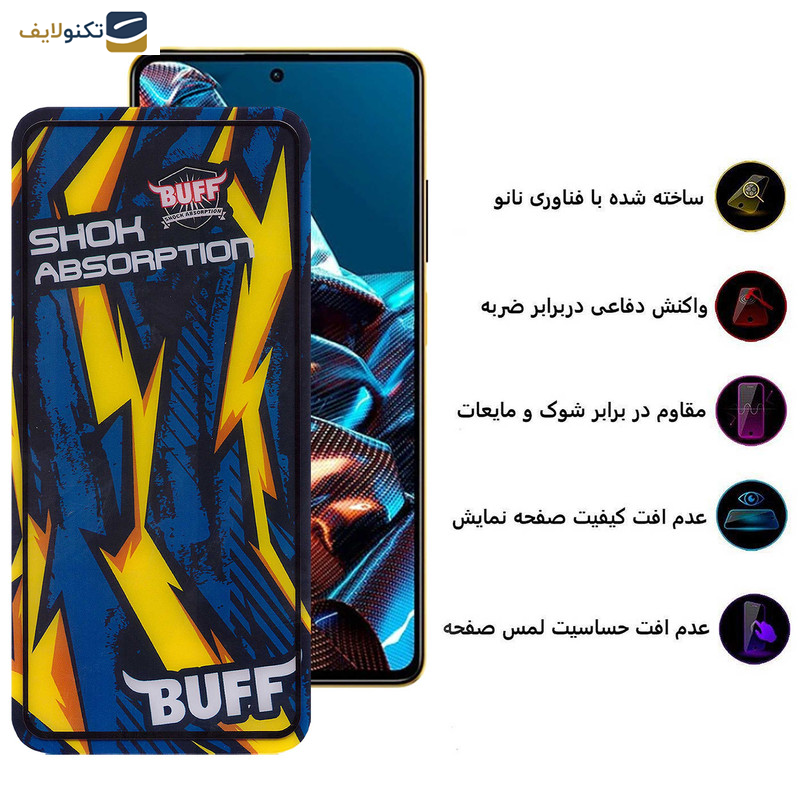 محافظ صفحه نمایش بوف مدل Shock-Shock-G مناسب برای گوشی موبایل شیائومی Poco X5 Pro-X5-X4 Pro 5G-X3 Pro-X3 NFC-X3-X2 - Buff Shock-Shock-G Glass Screen Protector For Xiaomi Poco X5 Pro-X5-X4 Pro 5G-X3 Pro-X3 NFC-X3-X2