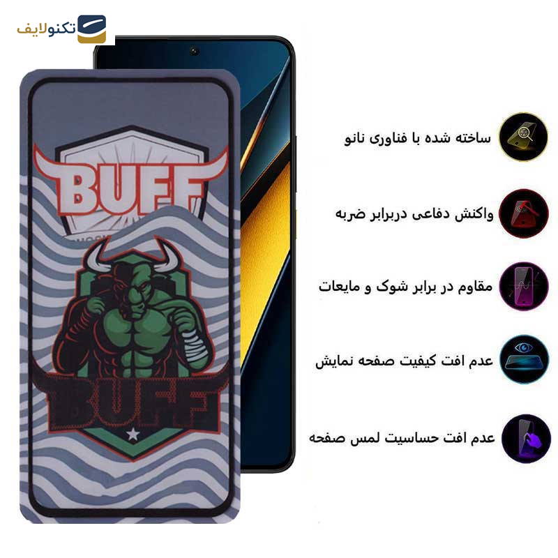 گلس گوشی پوکو X6 5G بوف مدل Super Power-G 5D  - Buff 5D Super Power-G 5D Glass Screen Protector For Poco X6 5G