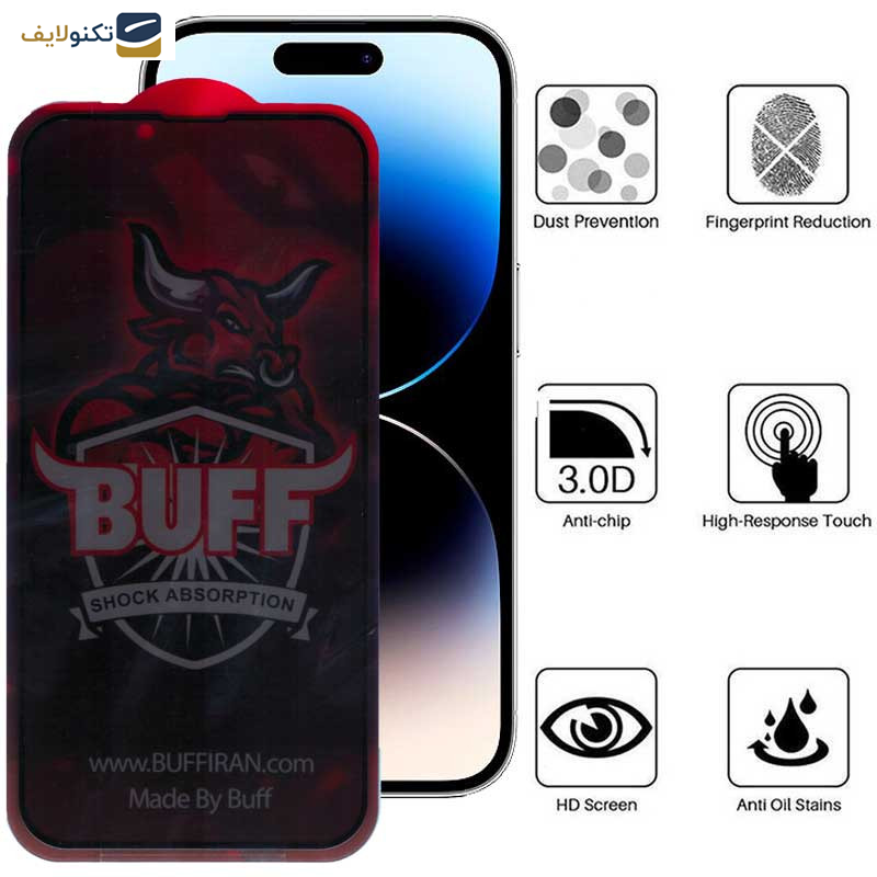 محافظ صفحه نمایش حریم شخصی بوف مدل Privacy Pro Plus-G مناسب برای گوشی موبایل اپل iPhone 14 - 13 Pro - 13 - Buff Privacy Pro Plus-G Glass Screen Protector For Apple iPhone 14 - 13 Pro - 13