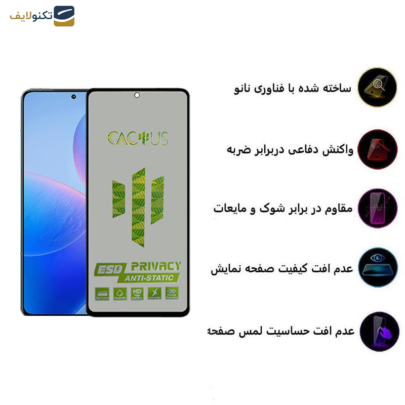 محافظ صفحه نمایش حریم شخصی اپیکوی مدل Cactus-ESD-Privacy مناسب برای گوشی موبایل شیائومی Redmi K70 - K70 Pro - K70E - Epicoy Cactus-ESD-Privacy Glass Screen Protector For Xiaomi Redmi K70 - K70 Pro - K70E
