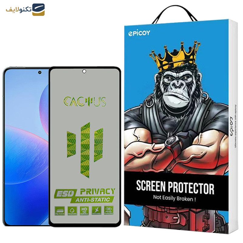 محافظ صفحه نمایش حریم شخصی اپیکوی مدل Cactus-ESD-Privacy مناسب برای گوشی موبایل شیائومی Redmi K70 - K70 Pro - K70E - Epicoy Cactus-ESD-Privacy Glass Screen Protector For Xiaomi Redmi K70 - K70 Pro - K70E