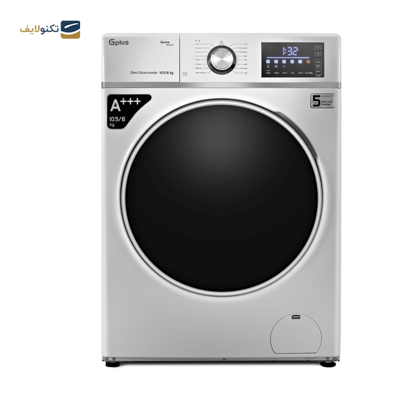 ماشین لباسشویی جی پلاس 10.5 کیلویی مدل GWM-PD107W - GPlus GWM-PD107W Washing Machine