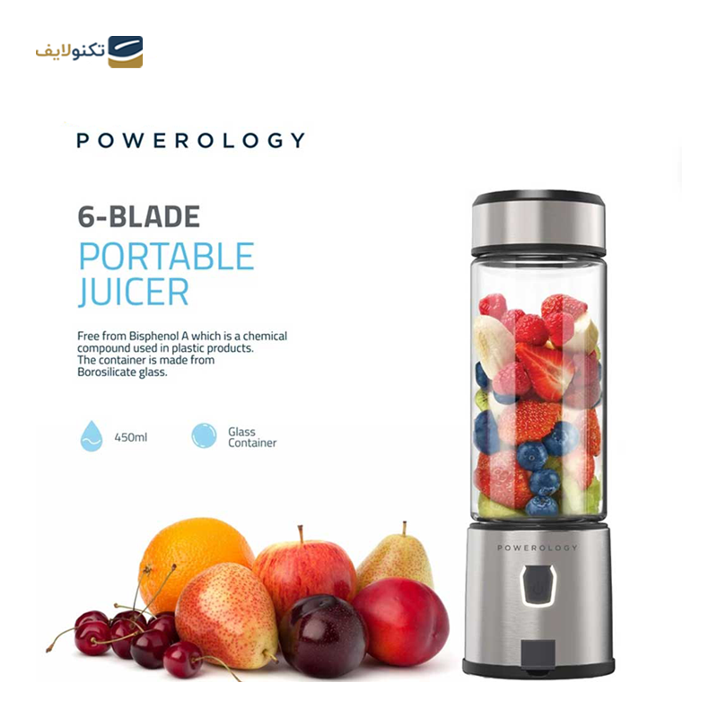 شیکر شارژی پاورولوجی مدل P6BPJBK - Powerology P6BPJBK Blender