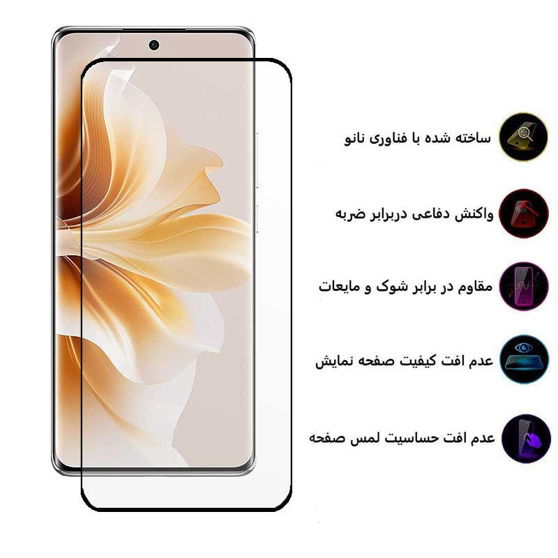 محافظ صفحه نمایش بوف مدل FullGlue-Max مناسب برای گوشی موبایل اوپو Oppo Reno 8 T 5G/9/9 Pro/9 Pro Plus/A2 Pro/A1 Pro - Buff FullGlue-Max Glass Screen Protector For Oppo Reno 8 T 5G/9/9 Pro/9 Pro Plus/A2 Pro/A1 Pro
