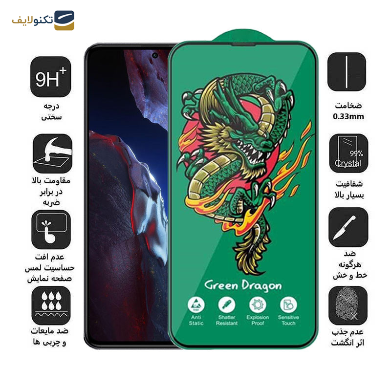 محافظ صفحه نمایش اپیکوی مدل Green Dragon ExplosionProof مناسب برای گوشی موبایل شیائومی Xiaomi Poco F5 Pro / F5 / F4 GT/ F3 GT/ F4/ F3 - Epicoy Green Dragon ExplosionProof Screen Protector For Xiaomi Poco F5 Pro / F5 / F4 GT/ F3 GT/ F4/ F3