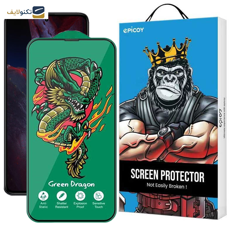 محافظ صفحه نمایش اپیکوی مدل Green Dragon ExplosionProof مناسب برای گوشی موبایل شیائومی Xiaomi Poco F5 Pro / F5 / F4 GT/ F3 GT/ F4/ F3 - Epicoy Green Dragon ExplosionProof Screen Protector For Xiaomi Poco F5 Pro / F5 / F4 GT/ F3 GT/ F4/ F3