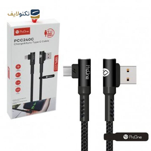 کابل تبدیل USB به USB-C پرووان مدل PCC240C طول 1 متر - 