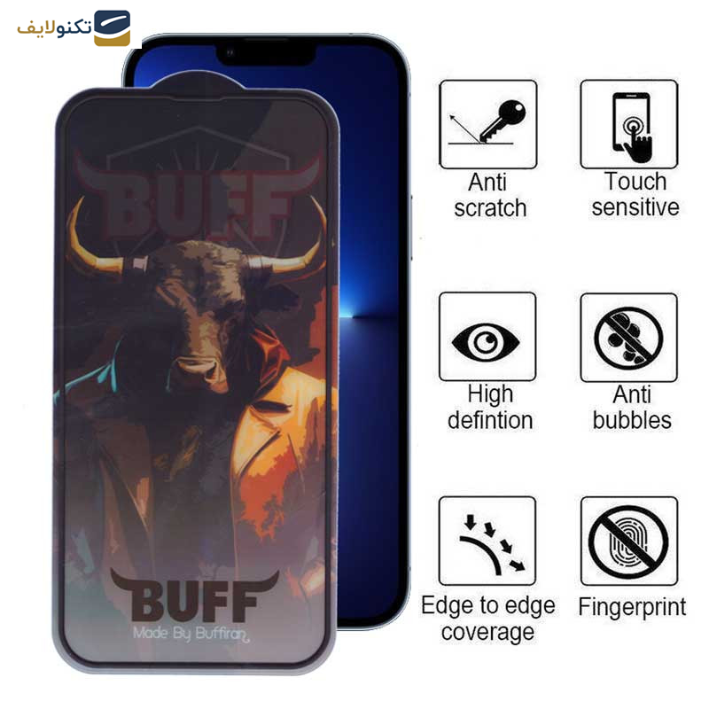 محافظ صفحه نمایش بوف مدل AirBag-Pro-G مناسب برای گوشی موبایل اپل iPhone 13 Pro Max - 14 Plus - Buff AirBag-Pro-G Glass Screen Protector For Apple iPhone 13 Pro Max - 14 Plus