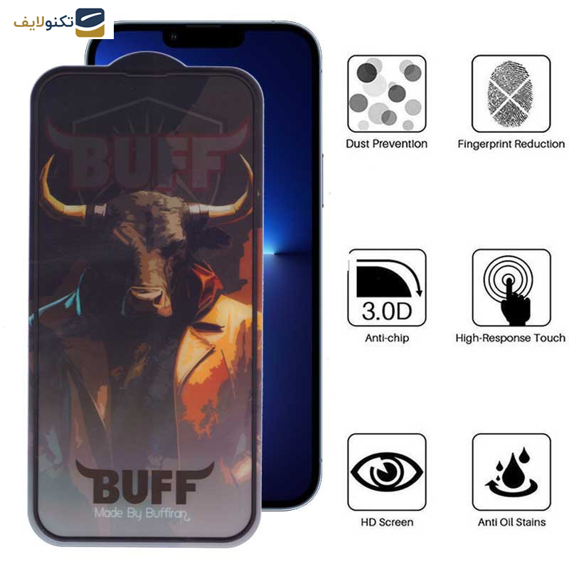 محافظ صفحه نمایش بوف مدل AirBag-Pro-G مناسب برای گوشی موبایل اپل iPhone 13 Pro Max - 14 Plus - Buff AirBag-Pro-G Glass Screen Protector For Apple iPhone 13 Pro Max - 14 Plus