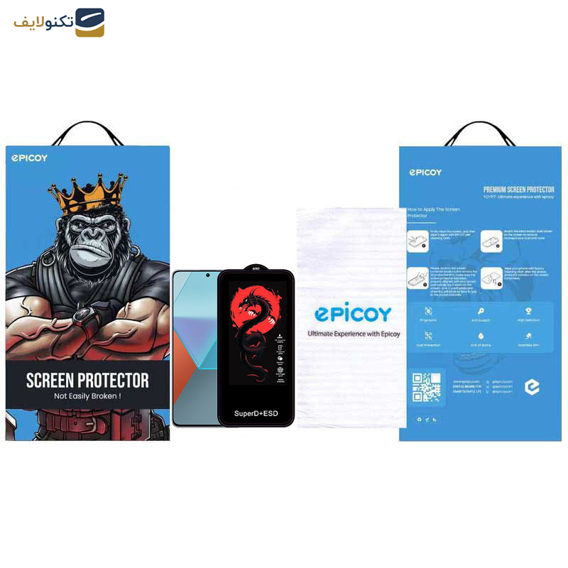محافظ صفحه نمایش اپیکوی مدل Dragon ESD مناسب برای گوشی موبایل شیائومی Redmi Note 13 Pro 4G-5G -Note 13 4G-5G -Note 13R Pro - Epicoy Dragon ESD Glass Screen Protector For Xiaomi Redmi Note 13 Pro 4G-5G -Note 13 4G-5G -Note 13R Pro