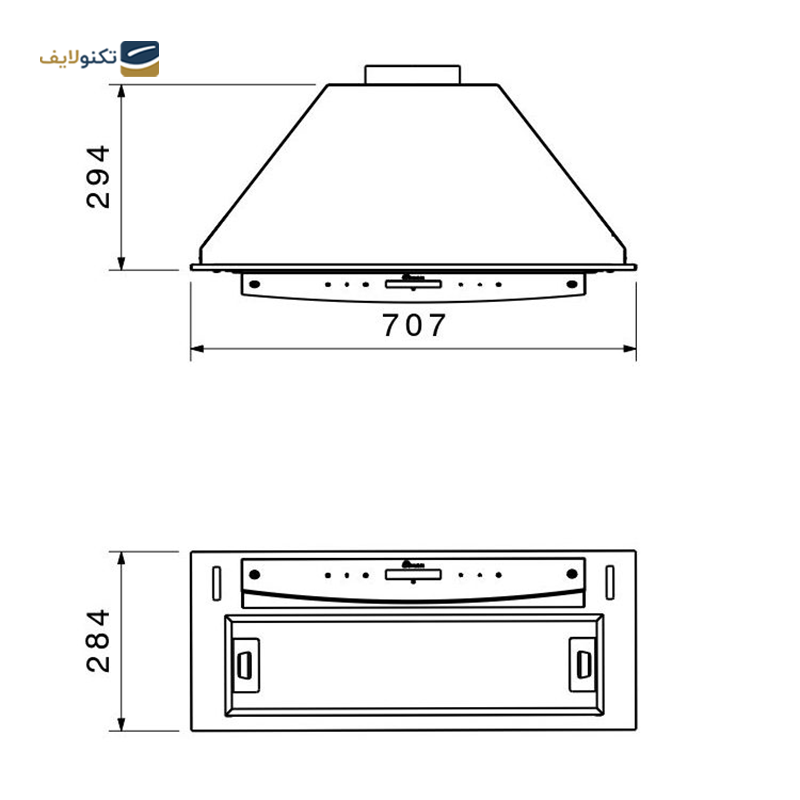 هود مخفی بیمکث مدل ۲۰۵۲ سایز 70 - Bimax ۲۰۵۲ Kitchen Hood