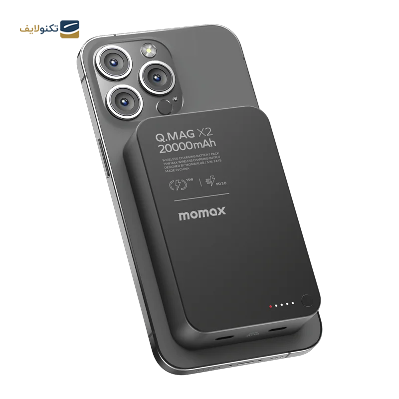 پاوربانک مومکس مدل Q.Mag X2 IP133 ظرفیت 20000 میلی آمپر ساعت - Momax Q.Mag X2 Magnetic Wireless Power Bank 20000mAh - Gen 2