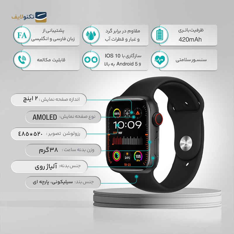 ساعت هوشمند هیوامی مدل Cube HK9 PMP - Hivami Cube HK9 PMP Smart Watch