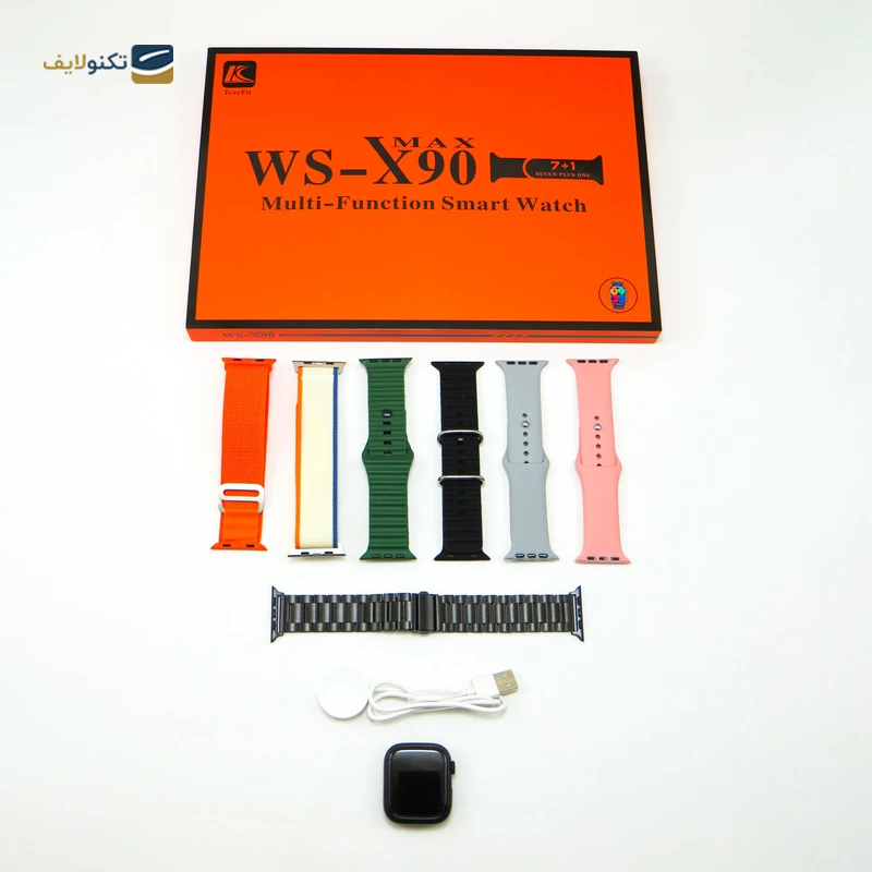 ساعت هوشمند مدل WS-X90 Max به همراه 7 بند - WS-X90 Max Smart Watch