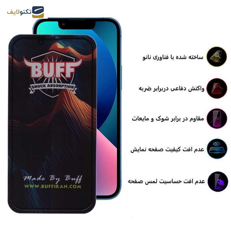 محافظ صفحه نمایش 5D بوف مدل Mountain-G مناسب برای گوشی موبایل اپل iPhone 13 / 13 Pro / 14 - Buff 5D Mountain-G Glass Screen Protector For Apple iPhone 13 / 13 Pro / 14
