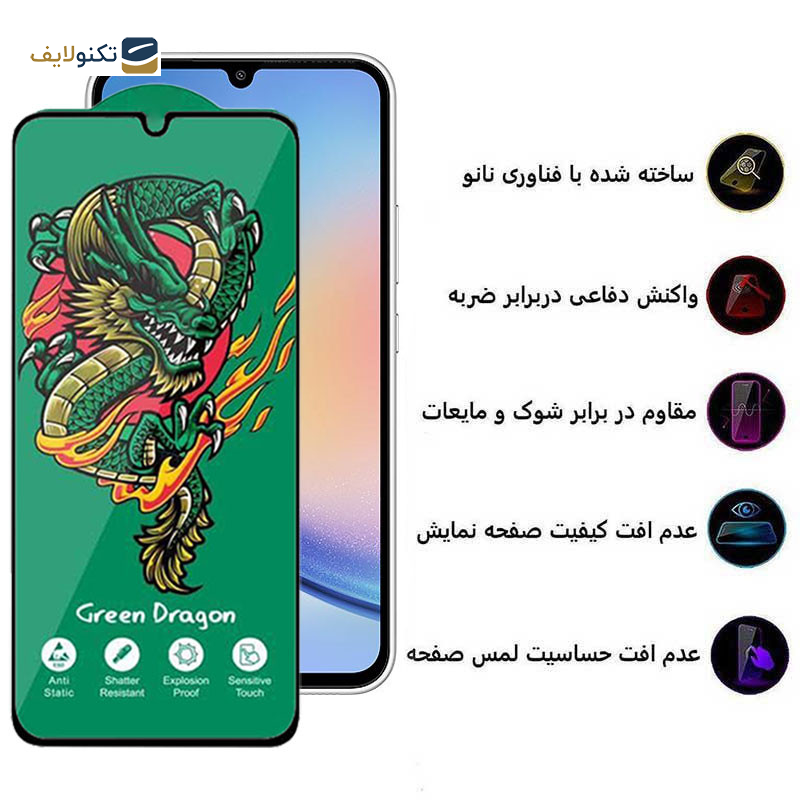 محافظ صفحه نمایش اپیکوی مدل Green Dragon ExplosionProof مناسب برای گوشی موبایل سامسونگ Galaxy A34 5G - Epicoy Green Dragon ExplosionProof Glass Screen Protector For Samsung Galaxy A34 5G