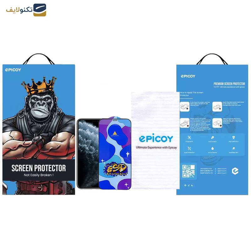 محافظ صفحه نمایش اپیکوی مدل Star ESD مناسب برای گوشی موبایل اپل iPhone 11 Pro-XS-X - Epicoy Star ESD Glass Screen Protector For Apple iPhone 11 Pro-XS-X