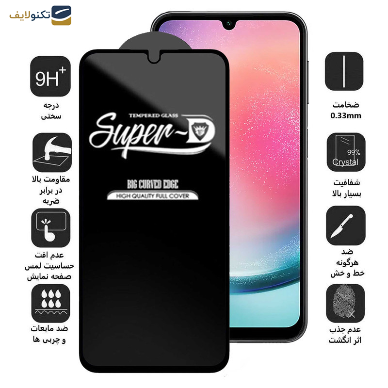 محافظ صفحه نمایش اپیکوی مدل Super 5D مناسب برای گوشی موبایل سامسونگ Galaxy A25 5G- A24 4G- A15 5G-4G - Epicoy Super 5D Screen Protector For Samsung Galaxy A25 5G- A24 4G- A15 5G-4G