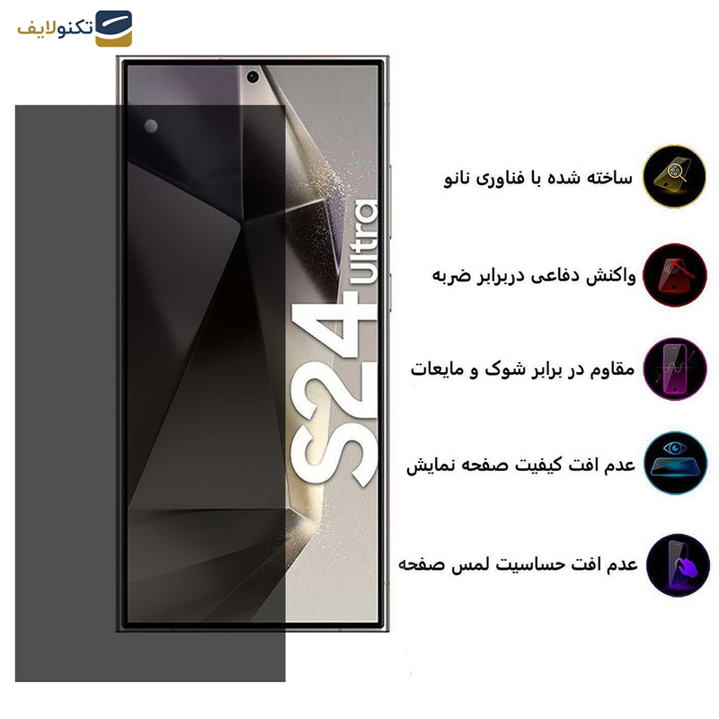 محافظ صفحه نمایش حریم شخصی بوف مدل Silicone-Privacy-G مناسب برای گوشی موبایل سامسونگ Galaxy S24 Ultra - Buff Silicone-Privacy-G Screen Protector For Samsung Galaxy S24 Ultra