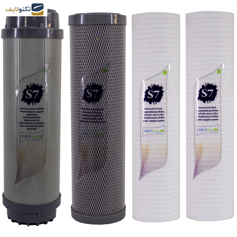 دستگاه تصفیه کننده آب آکوآ اسپرینگ مدل RO-S7-KZ 7800 به همراه فیلتر مجموعه 4 عددی - 