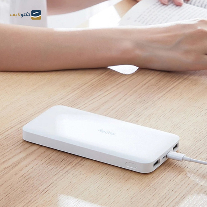 پاوربانک شیائومی مدل Redmi PB100LZM ظرفیت 10000 میلی آمپر ساعت به همراه کابل تبدیل microUSB - Xiaomi Redmi PB100LZM 10000mAh Power Bank