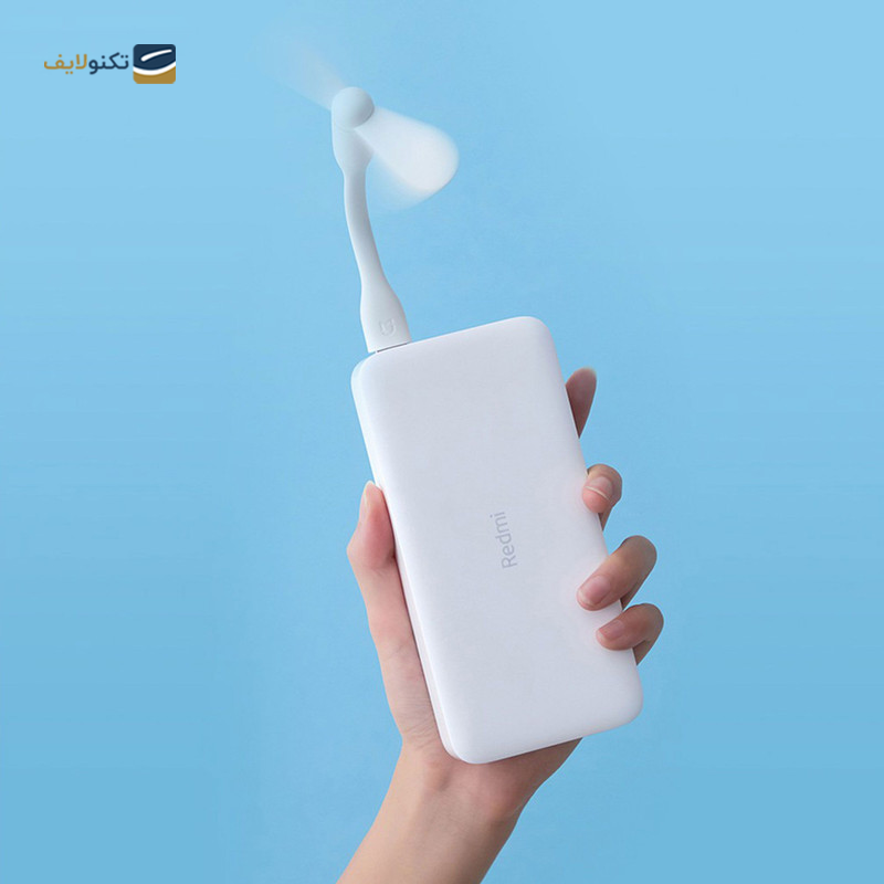 پاوربانک شیائومی مدل Redmi PB100LZM ظرفیت 10000 میلی آمپر ساعت به همراه کابل تبدیل microUSB - Xiaomi Redmi PB100LZM 10000mAh Power Bank